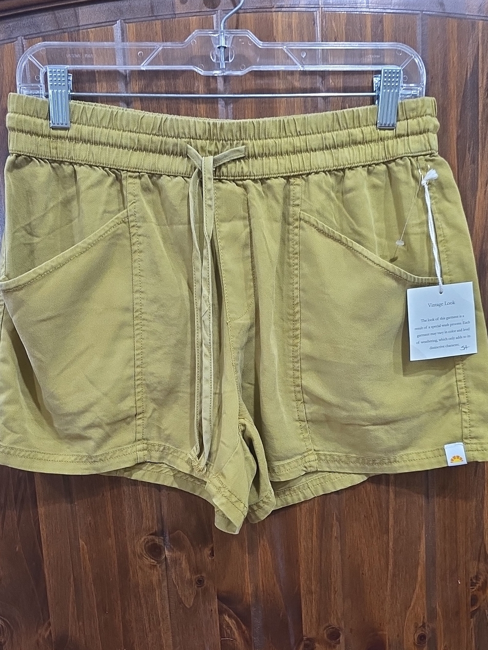 C&C California Mustard Green Drawstring Athletic Shorts